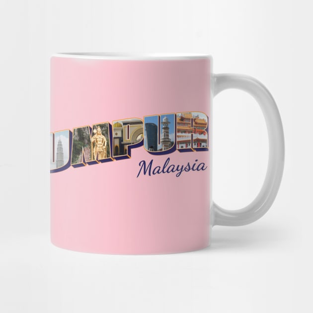 Greetings from Kuala Lumpur in Malaysia Vintage style retro souvenir by DesignerPropo